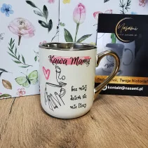 Elegancki Kubek "Kawa Mamy bez niej dzień się nie liczy" – 330 ml / 400 ml