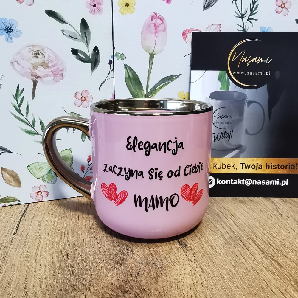 Elegante Tasse „Eleganz beginnt mit dir, Mama“ – 330 ml / 400 ml