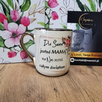 Elegancki Kubek "Dla świata jesteś MAMĄ dla nas jesteś całym światem" – 330 ml / 400 ml