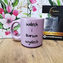 Kubek Pastelowy wdech i kurwa wydech 330ml