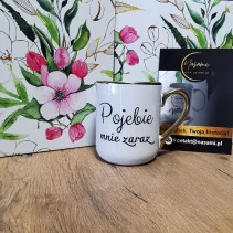 Elegancki kubek „Mi pizda jebana ciśnienie podniosła/Pojebie mnie zaraz" 330 ml/400 ml