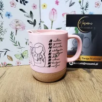 330ml Becher mit Deckel und Korkboden "Dein Name"