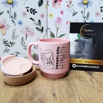 330ml Becher mit Deckel und Korkboden "Dein Name"