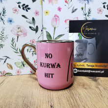 Kubek - "No kurwa HIT/Pojebie mnie zaraz" elegancki 330ml/400ml | Prezent z złotymi zdobieniami