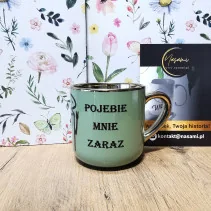 Kubek - "No kurwa HIT/Pojebie mnie zaraz" elegancki 330ml/400ml | Prezent z złotymi zdobieniami