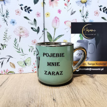 Kubek - "No kurwa HIT/Pojebie mnie zaraz" elegancki 330ml/400ml | Prezent z złotymi zdobieniami