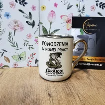 Elegancki kubek 'Powodzenia w nowej pracy zdrajco!'(Żmija) 330ml/400ml | Prezent z humorem