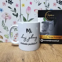 Breite Tasse "Mein verdammter Blutdruck ist gestiegen / Wie lange kann ich mir diesen Schwachsinn noch anhören" 400ml