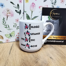 Kubek "MAMA - Miłość, Zaufanie, Pomoc, Wsparcie"