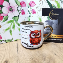 Elegante Tasse „Sie sah, verstand, sammelte Agnieszka – kein verdammtes Genie“