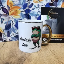 Tasse - "Froschpapa + Frosch" mit Golddekor 330/450ml