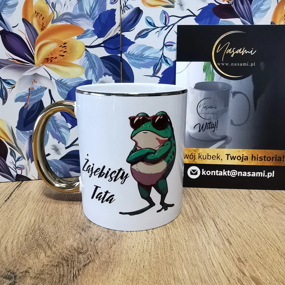 Tasse - "Froschpapa + Frosch" mit Golddekor 330/450ml