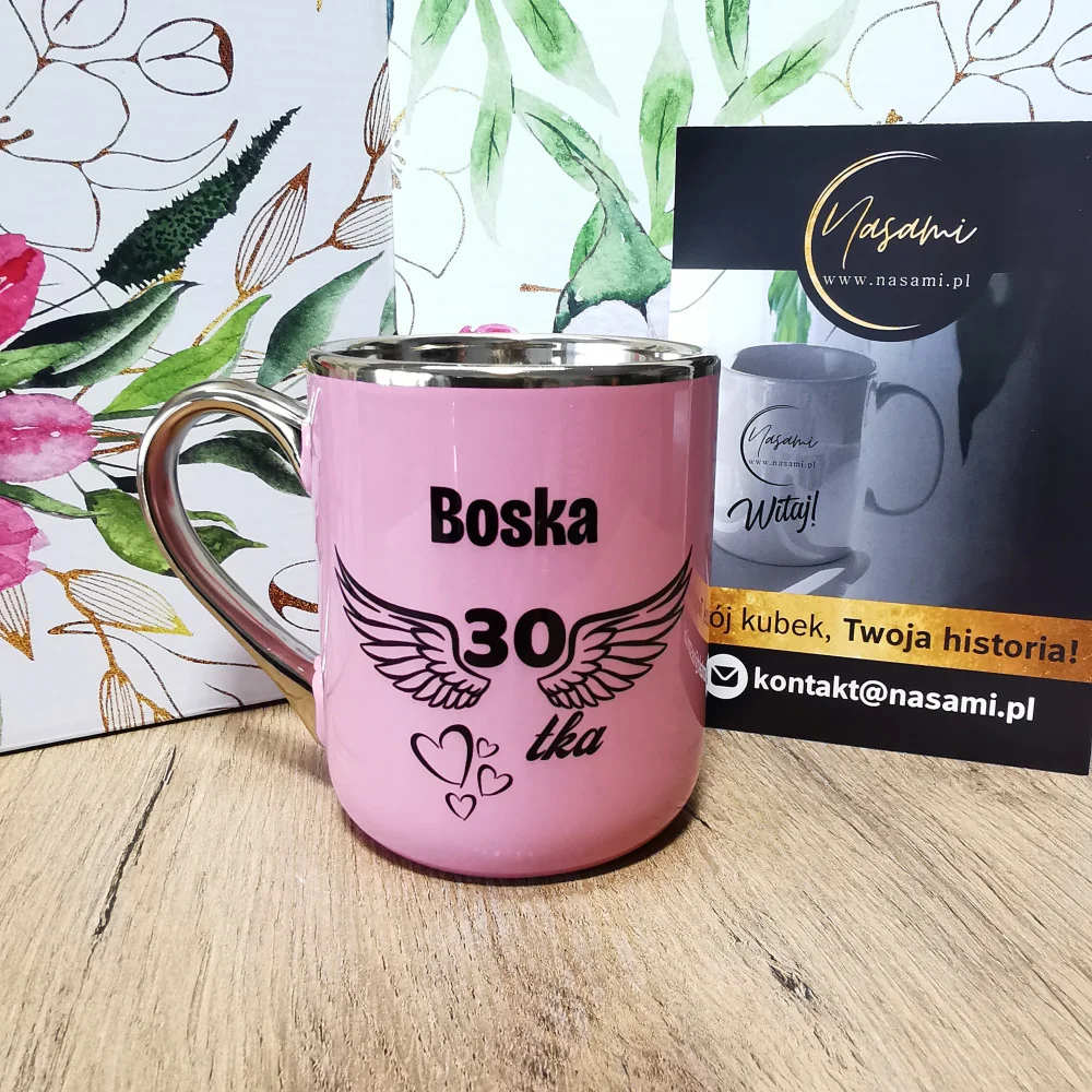 Elegancki Kubek "Boska 30 tka" Prezent na urodziny podaj liczbę