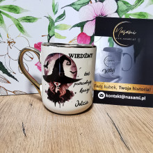 Kubek - Wiedźmy też potrzebują kawy imię Elegancki 330ml/400ml