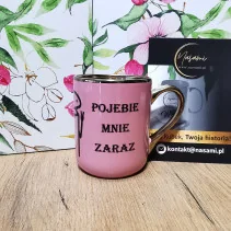 Kubek - "No kurwa HIT/Pojebie mnie zaraz" elegancki 330ml/400ml | Prezent z złotymi zdobieniami