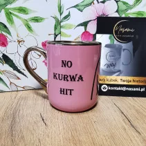 Kubek - "No kurwa HIT/Pojebie mnie zaraz" elegancki 330ml/400ml | Prezent z złotymi zdobieniami