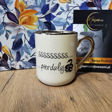 Edle Tasse "Kennst du die Geschichte von der Schlange? / SSSSSSSSS... ...verpiss dich"
