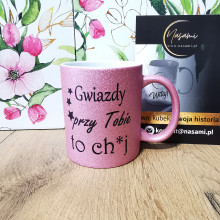 Kubek - Gwiazdy przy Tobie to chuj brokatowy - 330ml