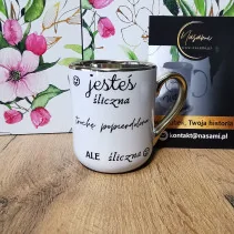 Elegancki kubek z napisem 'Jesteś śliczna' 330ml/400ml – idealny prezent dla niej