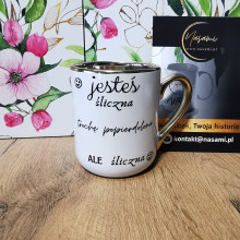 Elegancki kubek z napisem 'Jesteś śliczna' 330ml/400ml – idealny prezent dla niej