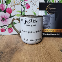 Elegancki kubek z napisem 'Jesteś śliczna' 330ml/400ml – idealny prezent dla niej