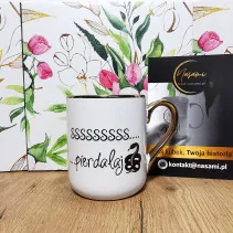 Edle Tasse "Kennst du die Geschichte von der Schlange? / SSSSSSSSS... ...verpiss dich"