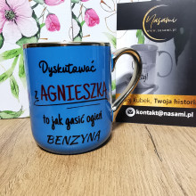 Elegancki Kubek "Aga nie prosi Agnieszka kurwa wymaga!" idealny prezent upominek