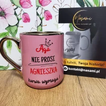 Elegancki Kubek "Aga nie prosi Agnieszka kurwa wymaga!" idealny prezent upominek