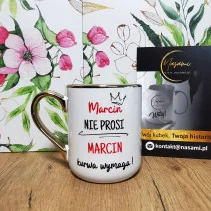 Elegancki Kubek "Aga nie prosi Agnieszka kurwa wymaga!" idealny prezent upominek