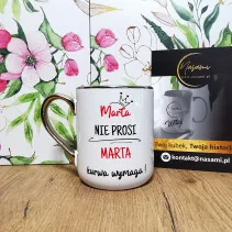 Elegancki Kubek "Aga nie prosi Agnieszka kurwa wymaga!" idealny prezent upominek