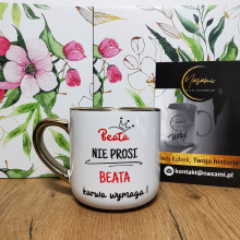 Elegancki Kubek "Aga nie prosi Agnieszka kurwa wymaga!" idealny prezent upominek