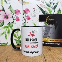 eine Tasse mit der Aufschrift "Aga fragt nicht, Agnieszka verlangt verdammt nochmal!" das perfekte Geschenk