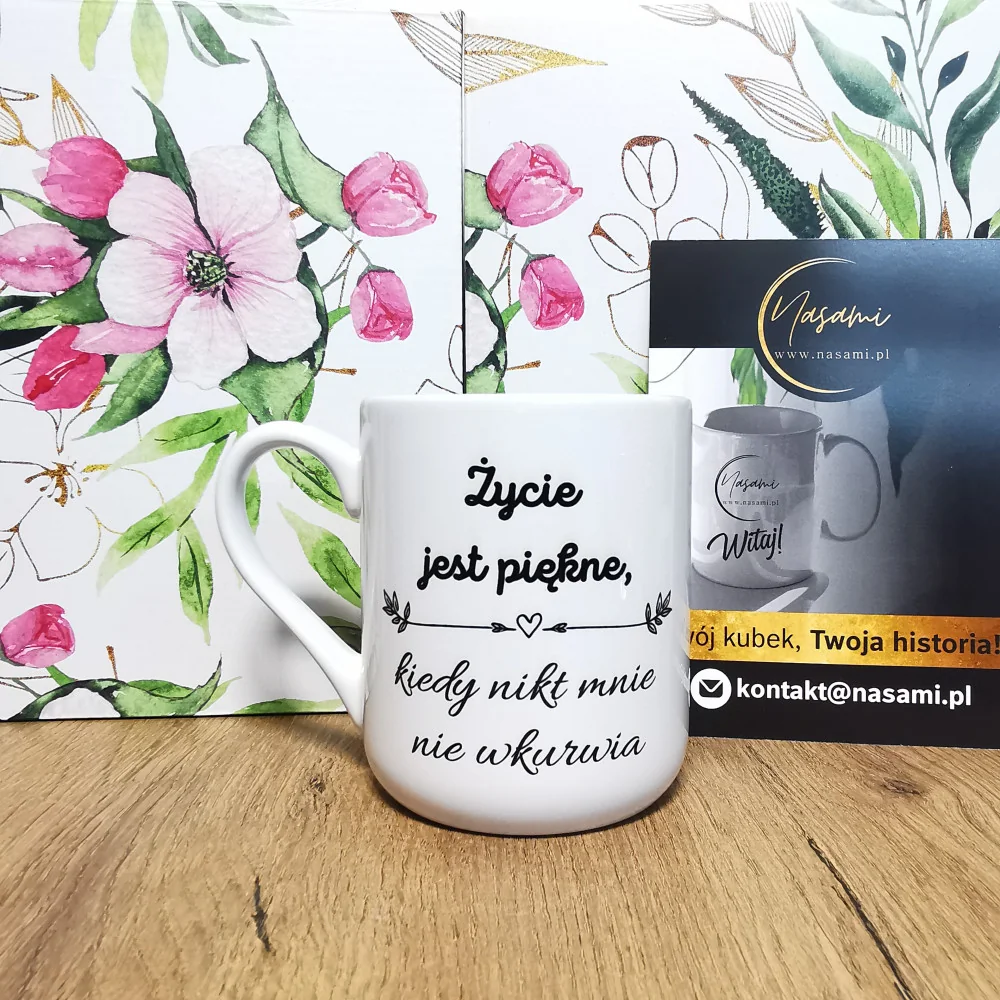 Tasse mit der Aufschrift "Das Leben ist schön, wenn mich niemand verärgert" perfektes Geschenk