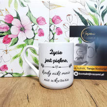 Tasse mit der Aufschrift "Das Leben ist schön, wenn mich niemand verärgert" perfektes Geschenk