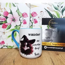 Tasse mit der Aufschrift "Witch's Brew - Hexen brauchen auch Kaffee + Name" perfektes Geschenk