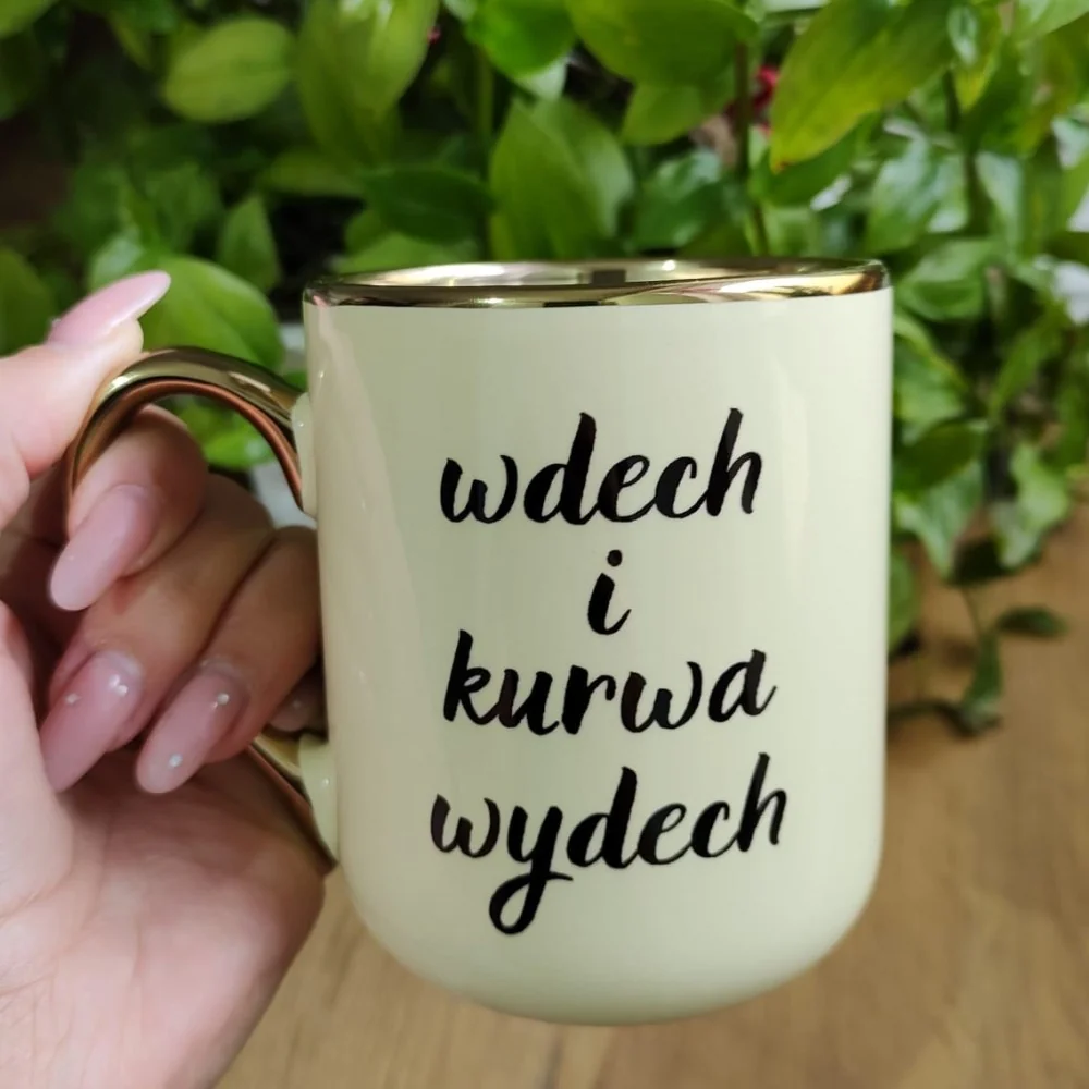 Tasse – „Inhale and Fucking Exhale/Good Fucking Morning“, elegant, 330 ml/400 ml